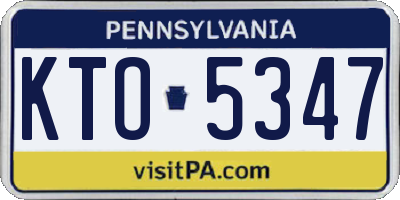 PA license plate KTO5347