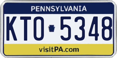 PA license plate KTO5348