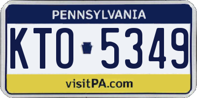 PA license plate KTO5349