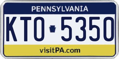 PA license plate KTO5350
