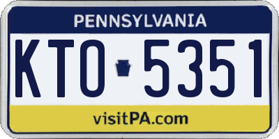 PA license plate KTO5351