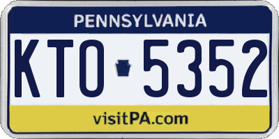 PA license plate KTO5352