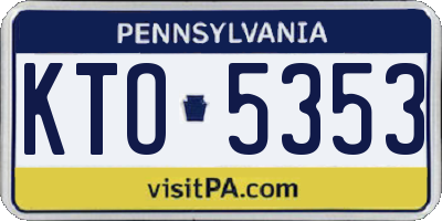 PA license plate KTO5353