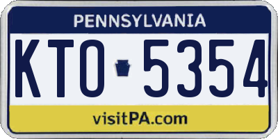 PA license plate KTO5354
