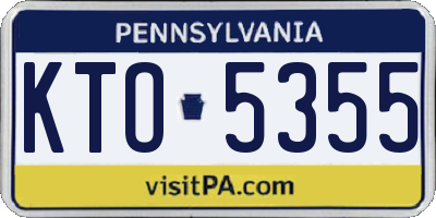 PA license plate KTO5355