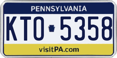 PA license plate KTO5358