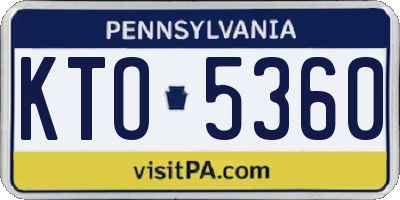 PA license plate KTO5360