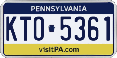PA license plate KTO5361