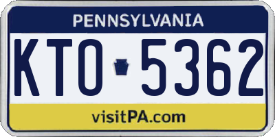 PA license plate KTO5362