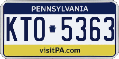 PA license plate KTO5363