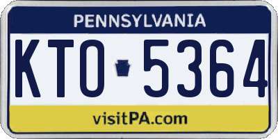 PA license plate KTO5364