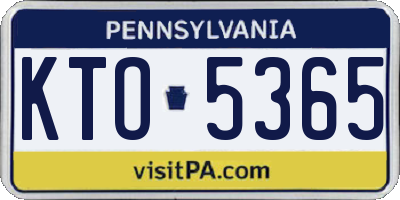 PA license plate KTO5365