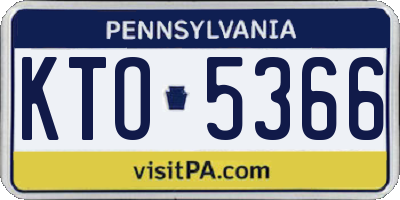 PA license plate KTO5366