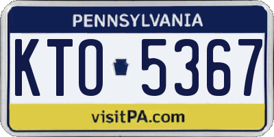 PA license plate KTO5367