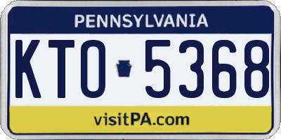 PA license plate KTO5368