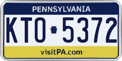 PA license plate KTO5372