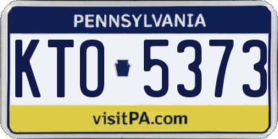 PA license plate KTO5373