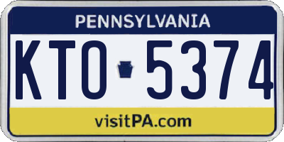 PA license plate KTO5374
