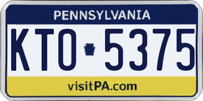 PA license plate KTO5375