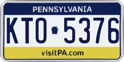 PA license plate KTO5376