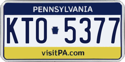 PA license plate KTO5377