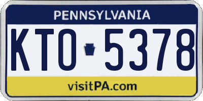 PA license plate KTO5378