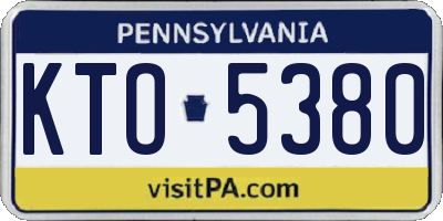 PA license plate KTO5380