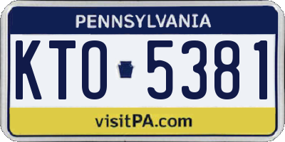 PA license plate KTO5381