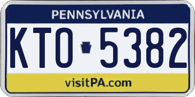 PA license plate KTO5382