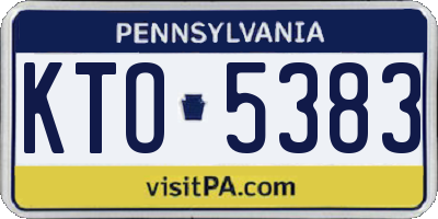 PA license plate KTO5383