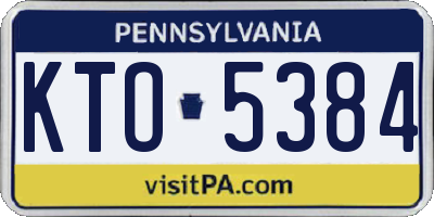 PA license plate KTO5384