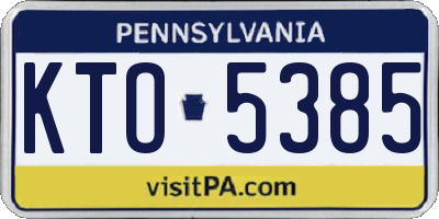 PA license plate KTO5385