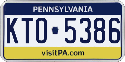 PA license plate KTO5386