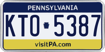 PA license plate KTO5387