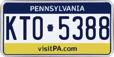 PA license plate KTO5388