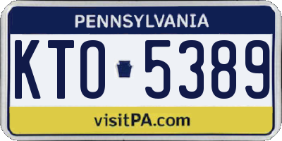 PA license plate KTO5389