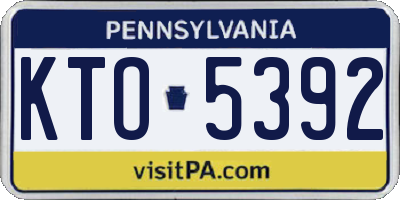 PA license plate KTO5392