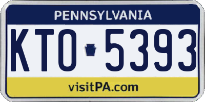 PA license plate KTO5393