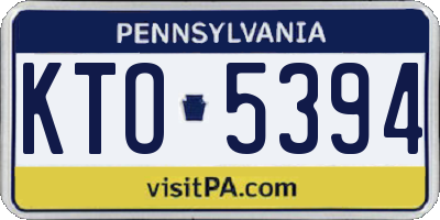 PA license plate KTO5394