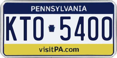 PA license plate KTO5400