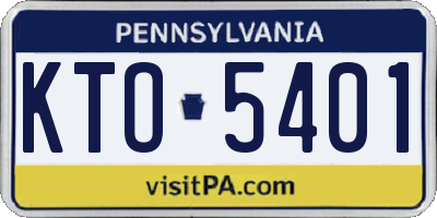 PA license plate KTO5401