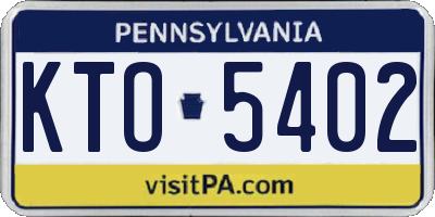 PA license plate KTO5402