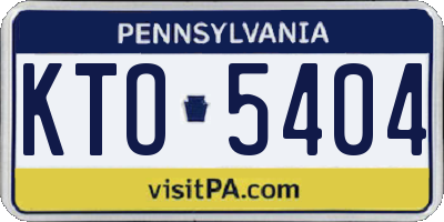 PA license plate KTO5404