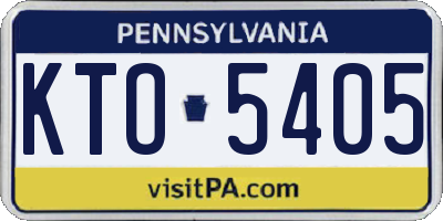PA license plate KTO5405
