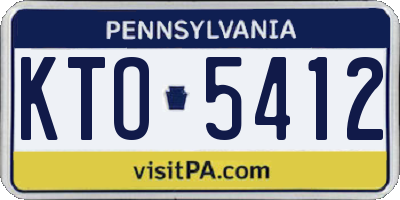 PA license plate KTO5412