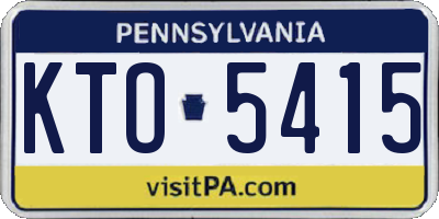 PA license plate KTO5415