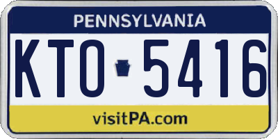 PA license plate KTO5416