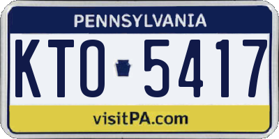 PA license plate KTO5417