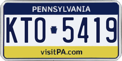 PA license plate KTO5419
