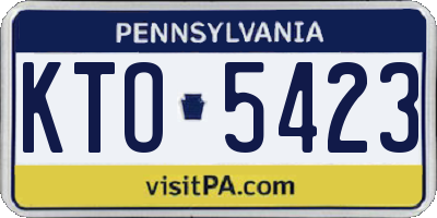 PA license plate KTO5423